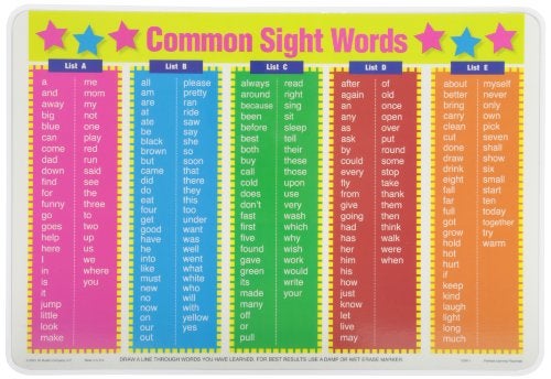 Painless Learning Common Sight Words Placemat - Image 2