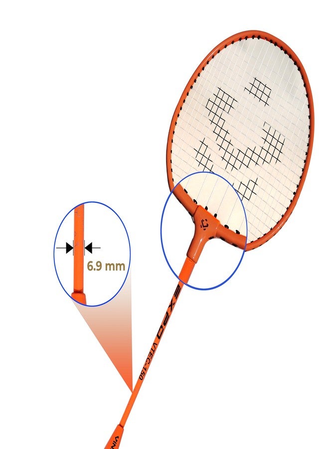 Vinex Badminton Racquet - VTEC 150 Lightweight & Durable, Ideal for Beginners & Intermediate Players (Pack of: 2 Pcs Racquet and 1Pcs of Polyester Fabric Bags) - Image 3