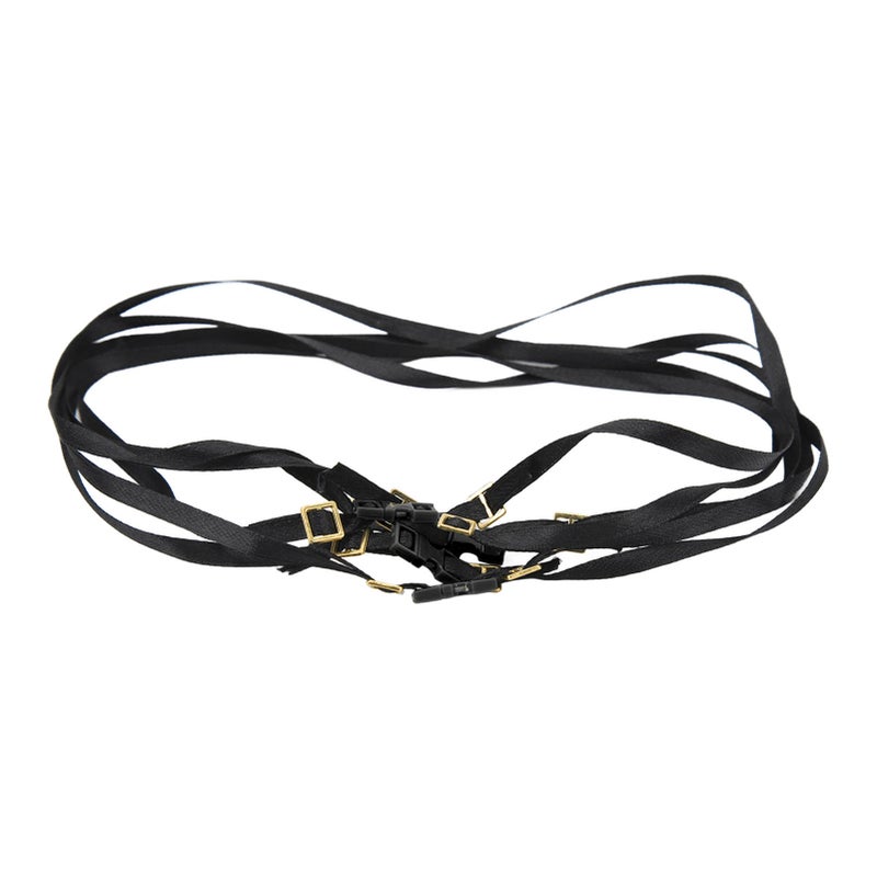 5pcs 1/10 Scale RC Tie Down Straps Sturdy Length Adjustable Luggage Rope Roof Rack Tie Down Straps for RC Black - Image 1