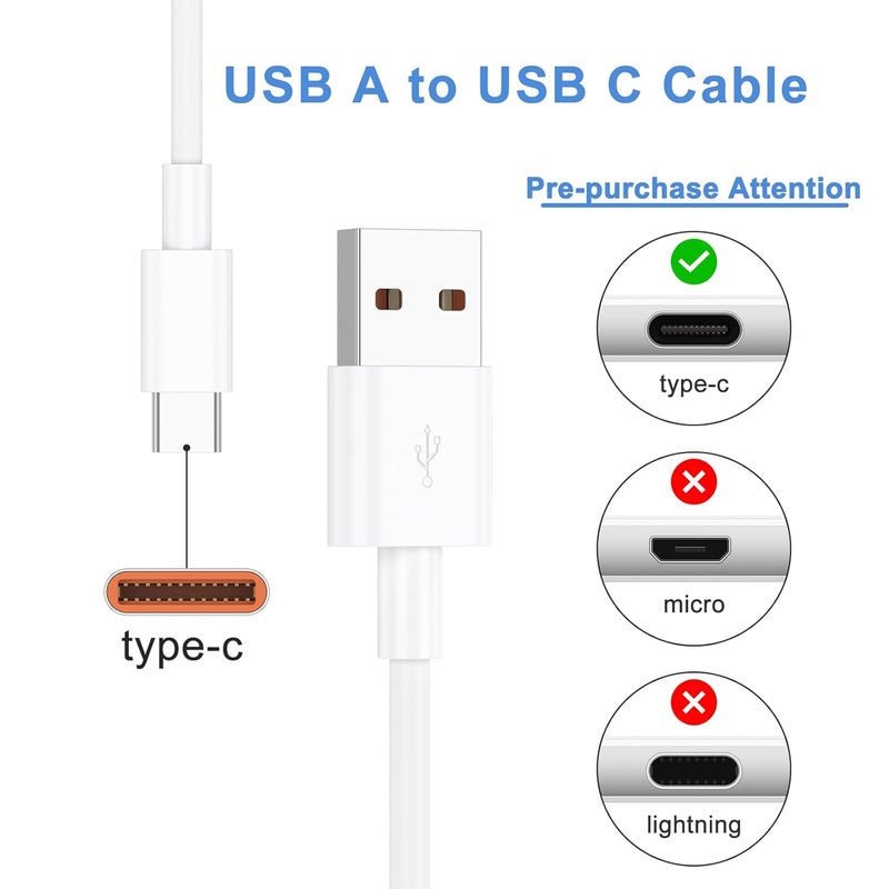 Demark USB A to USB C Cable (3.3 ft),Premium PVC USB A to Type C Charger Cable Fast Charging for iPhone16/15 Series, Pixel，Samsung,Huawei, Xiaomi,Vivo，ect.(USB 2.0) (White) - Image 2