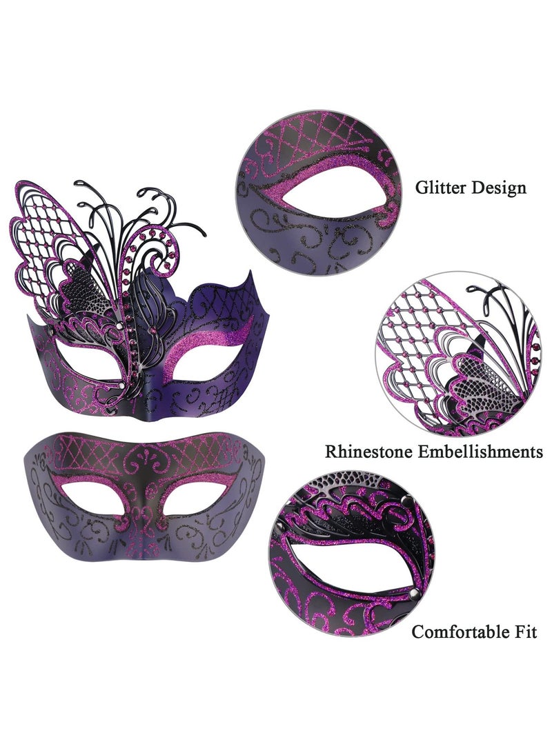 general Mysterious Venetian Couple Mask Butterfly Lady Masquerade Party Mask Evening Prom Ball Mask Bar Costumes Accessory - Image 4