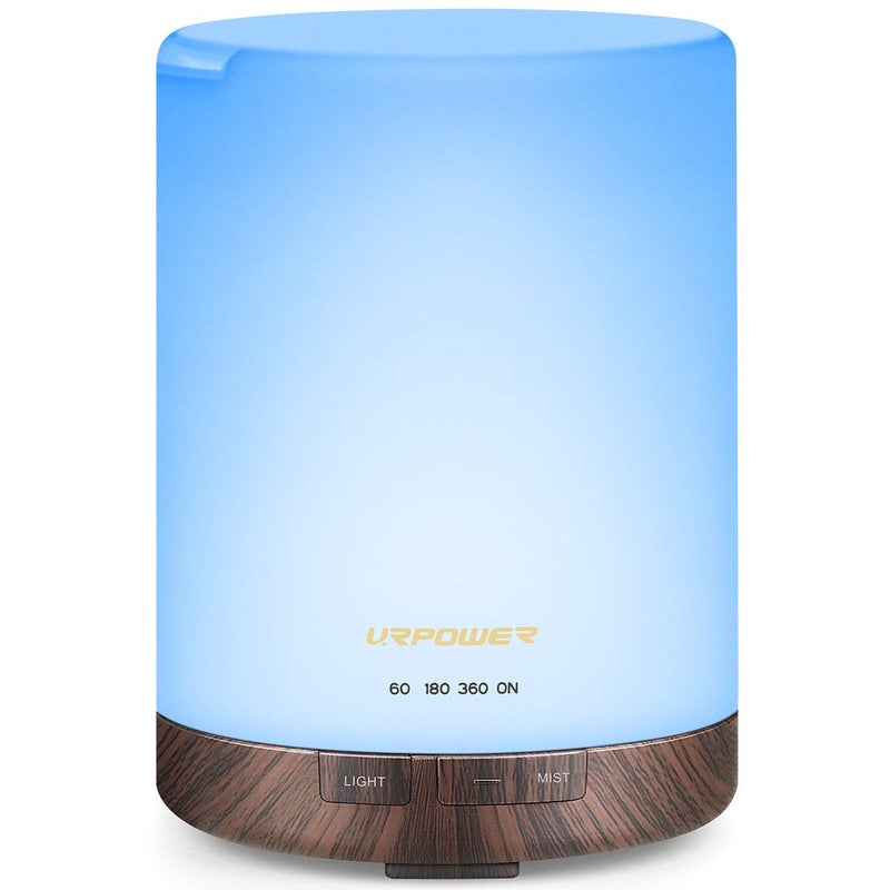 URPOWER 2nd Gen 300ml Aroma Essential Oil Diffuser Night Light Ultrasonic Air Cool Mist Humidifier with AUTO Shut Off and 6-7 Hours Continuous Diffusing and 4 Timer Settings for Home Office Yoga Spa - Image 1