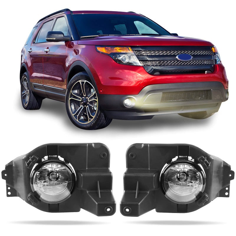 DLAA Fog Lights For Ford Explorer 2013 2014 2015 Front Fog Lamps Kit Car Styling Spot Light With Cables and Switch Clear Lens  1 Pair
