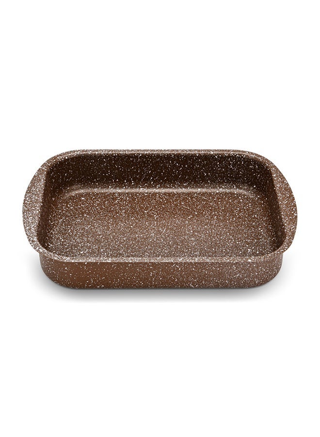 NIBEMINENT Roaster Pan Aluminum With TouchStone Non Stick Coating Brown 35x25x6cm - Image 3