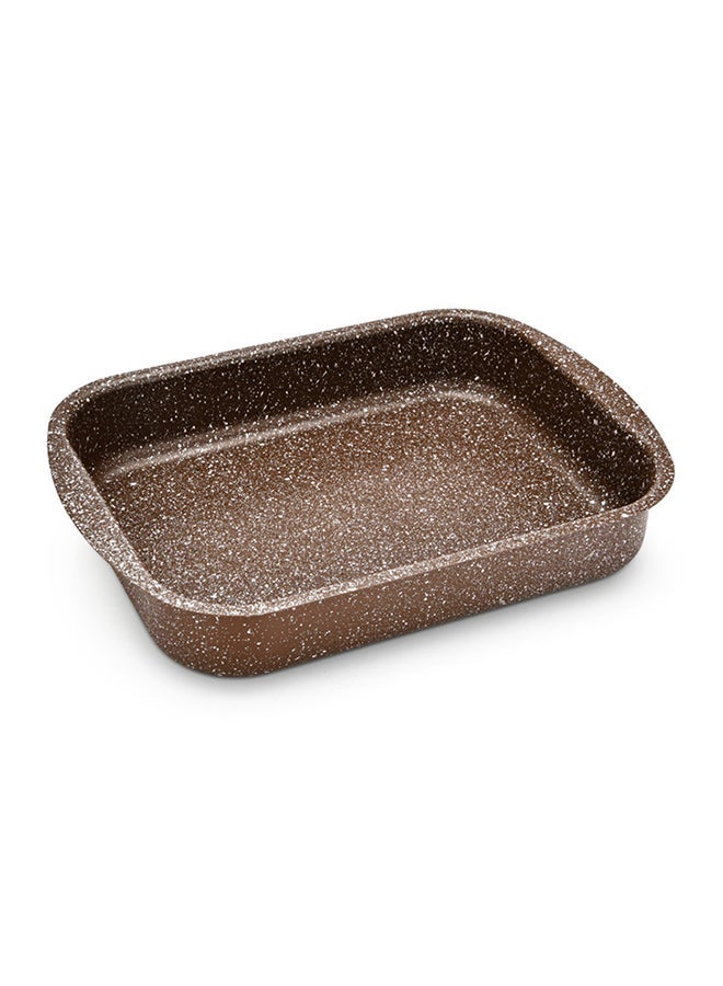 NIBEMINENT Roaster Pan Aluminum With TouchStone Non Stick Coating Brown 35x25x6cm - Image 2