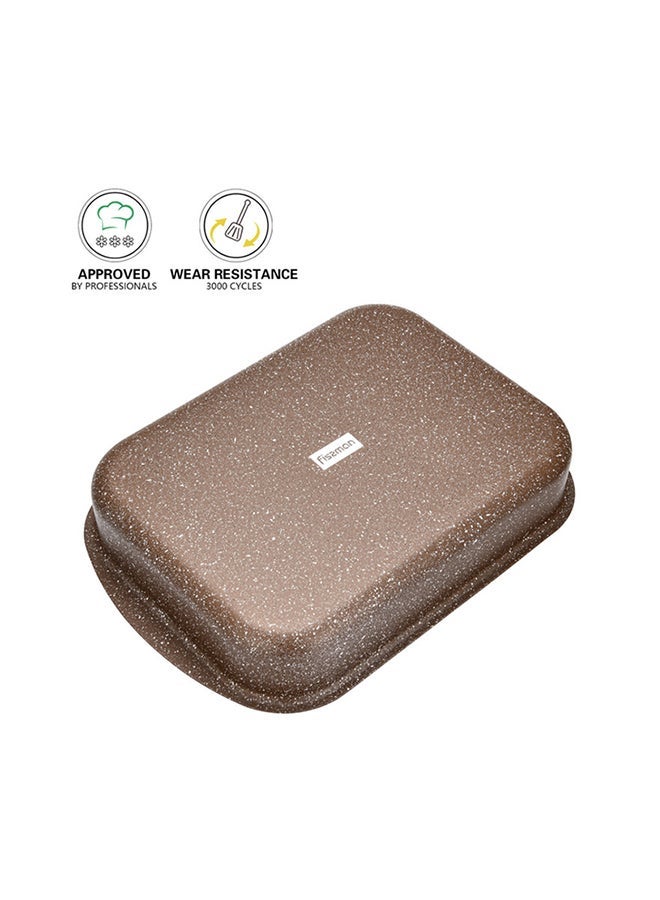 NIBEMINENT Roaster Pan Aluminum With TouchStone Non Stick Coating Brown 35x25x6cm - Image 4