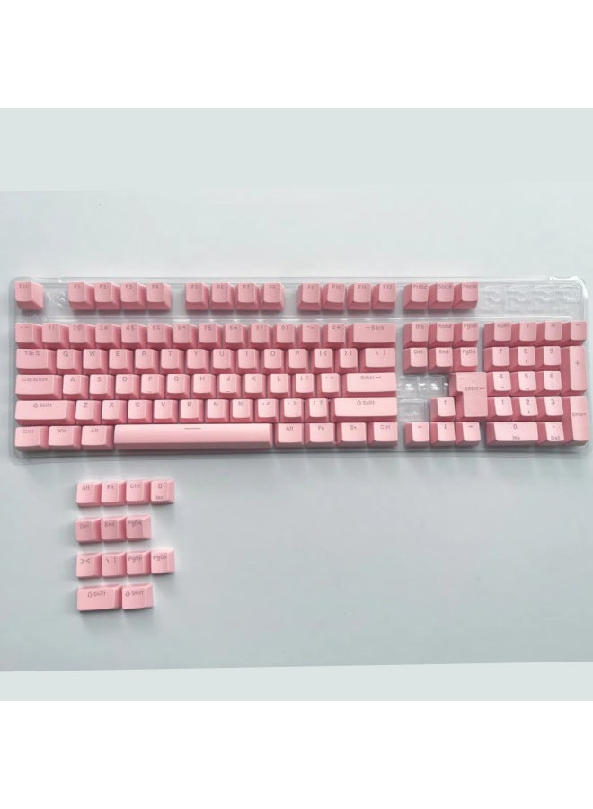 ABS Keycap Closed Small Character Translucent Two-color Injection Molded Cross Satellite Axis 75/98/104 Mechanical Keyboard Pink And Blue-Color:Gray 117 Keys