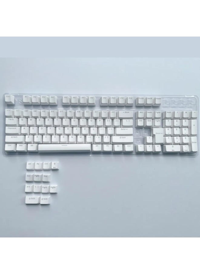 ABS Keycap Closed Small Character Translucent Two-color Injection Molded Cross Satellite Axis 75/98/104 Mechanical Keyboard Pink And Blue-Color:Gray 117 Keys