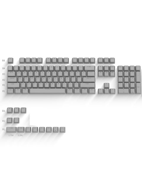 ABS Keycap Closed Small Character Translucent Two-color Injection Molded Cross Satellite Axis 75/98/104 Mechanical Keyboard Pink And Blue-Color:Gray 117 Keys