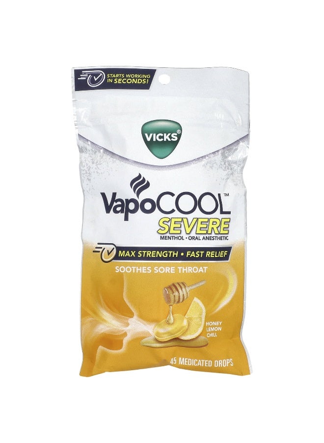 Vicks فيكس، فابوكول™، شديد، أقصى قوة، عسل ليمون بارد، 20 ملغ، 45 قطرة طبية - Image 1