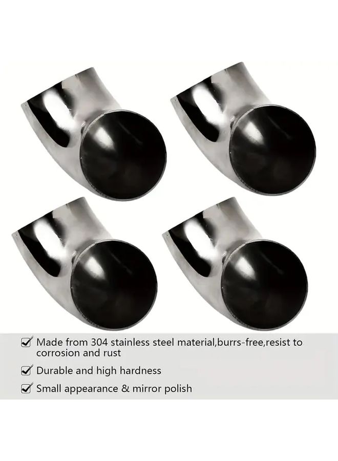2pcs 304 Stainless Steel 2.5 Inch 90 Degree Exhaust Elbow Polished - Image 5