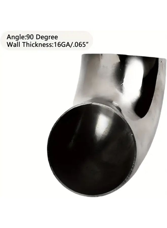 2pcs 304 Stainless Steel 2.5 Inch 90 Degree Exhaust Elbow Polished - Image 4