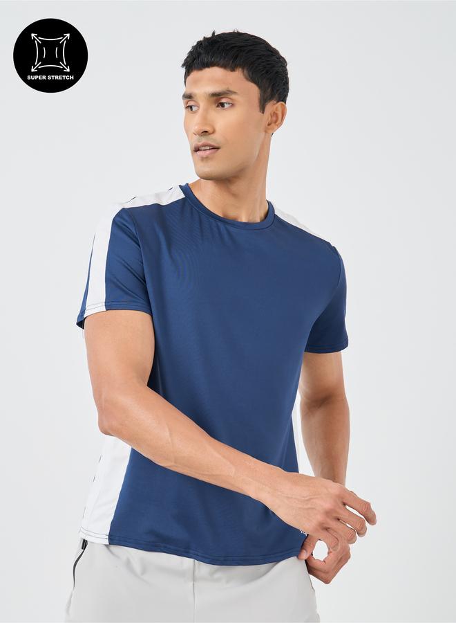 Styli Active Color Block Ultra Stretch Regular Fit T-Shirt with Logo Detail - Image 1