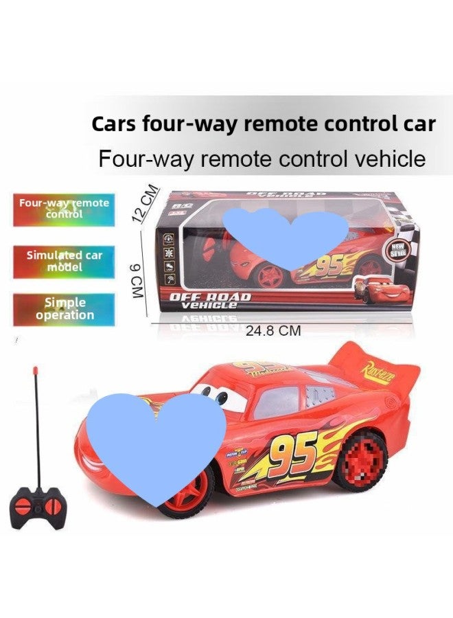 Remote Control Racing Story Toy Lightning McQueen Rechargeable Car Model Remote Control Car Boy Toy Simulation Racing Car-Color:Flat Bottom Model [without Battery]  - Image 1