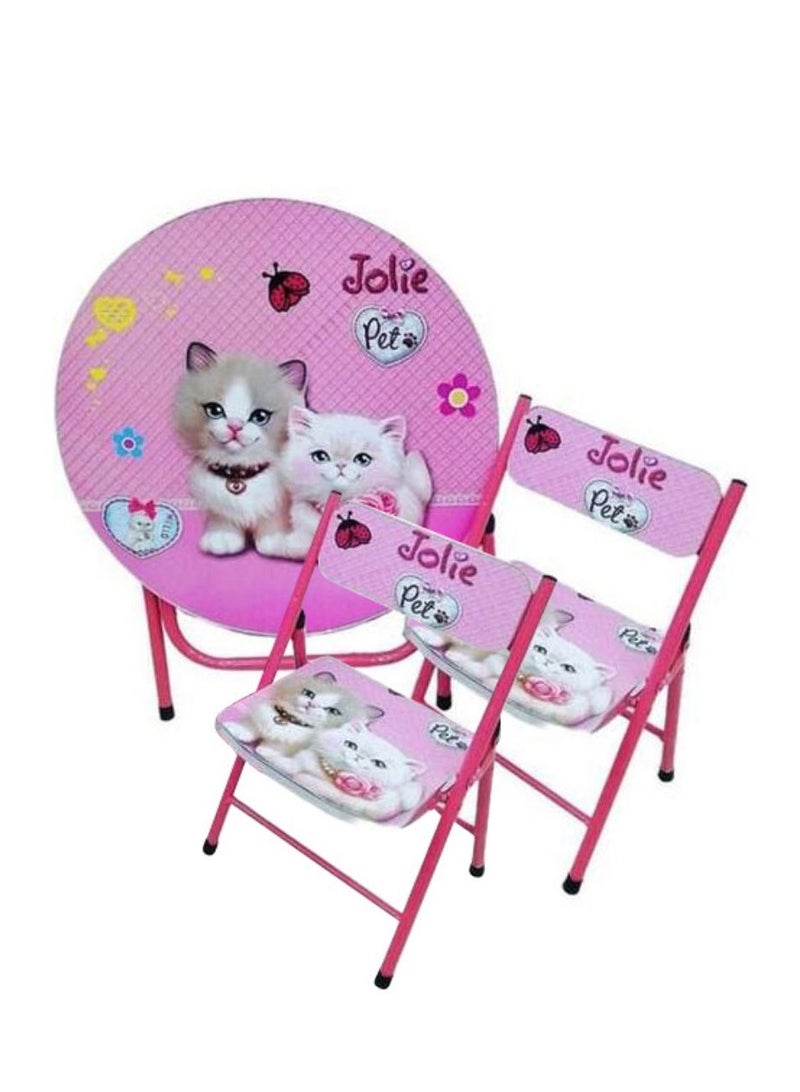 Kids Foldable Table And 2 Chairs Set