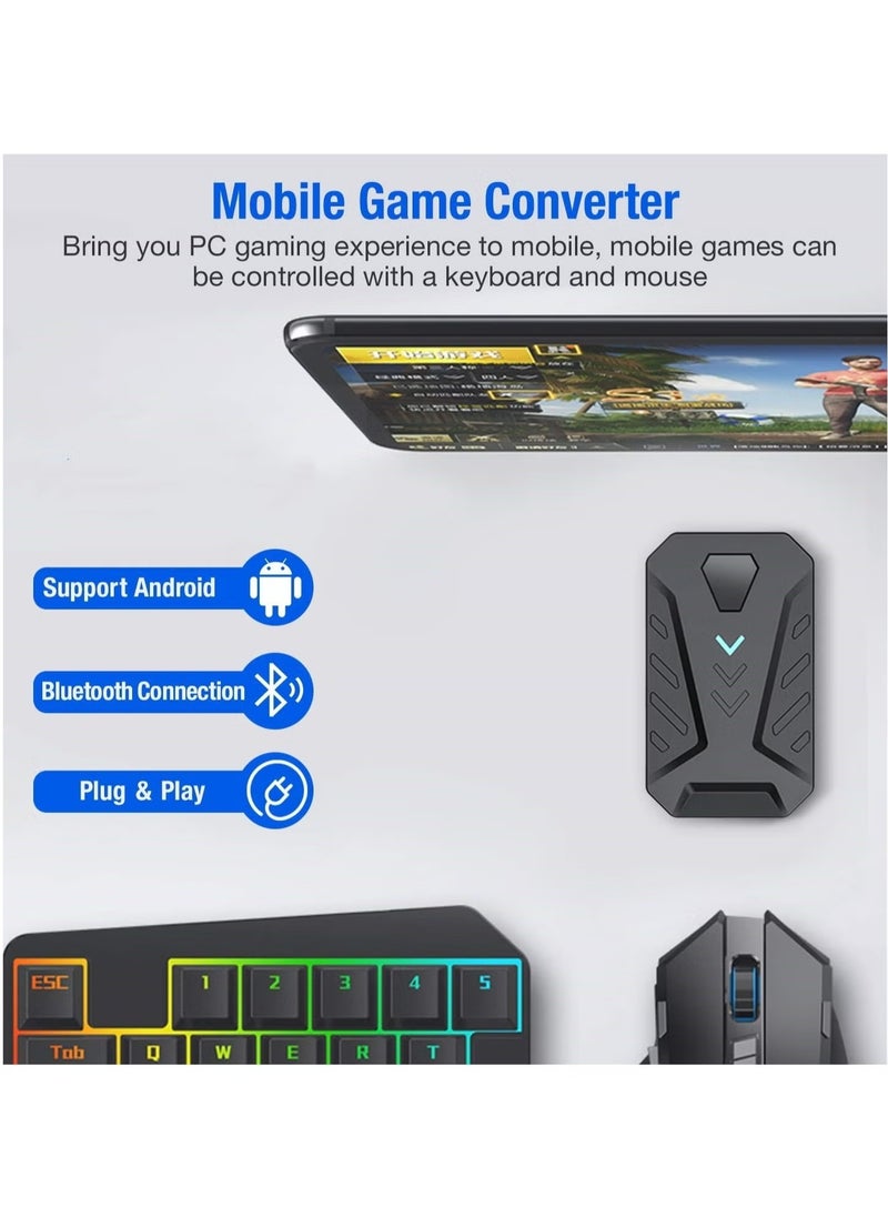 Generic 4 in 1 Mobile Game Combo Pack, One Handed Gaming Keyboard, Mobile Gamepad Controller Gaming Keyboard Mouse Converter for Android  - Image 2