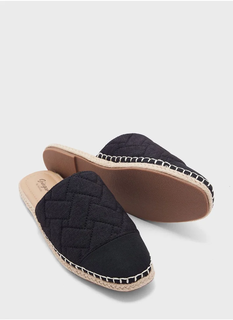 Ginger Quilted Toe Cap Slip On Espadrille