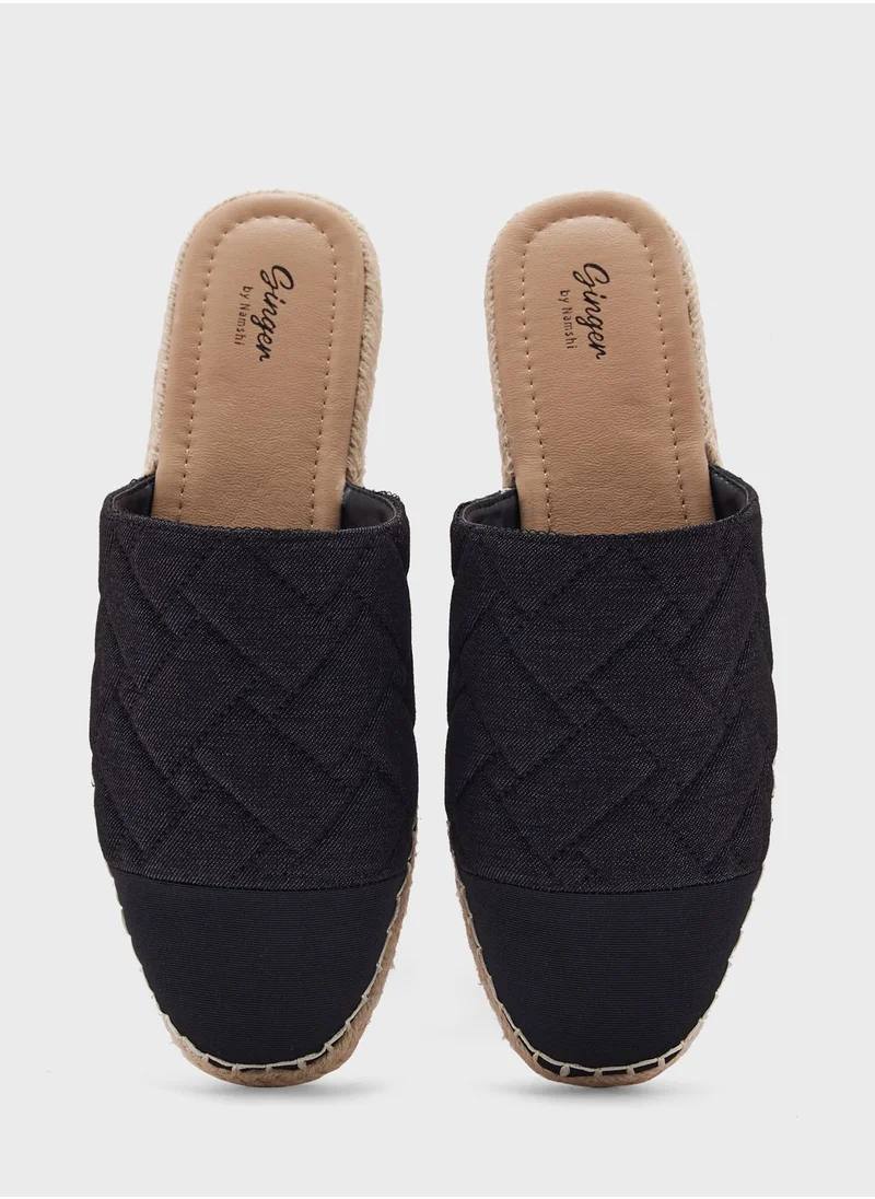 Ginger Quilted Toe Cap Slip On Espadrille