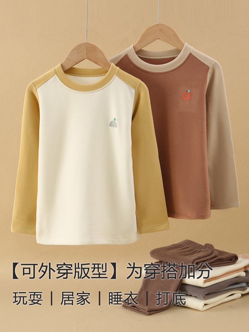 Children'S Thermal Underwear Class A Winter Thickened Boys' Autumn Clothes And Pants For Suit Wear German Velvet Girls' Base Clothes - Image 4
