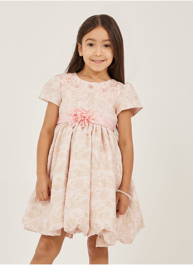 Styli Styli Embellished Puff Sleeve A-Line Dress  - Image 2