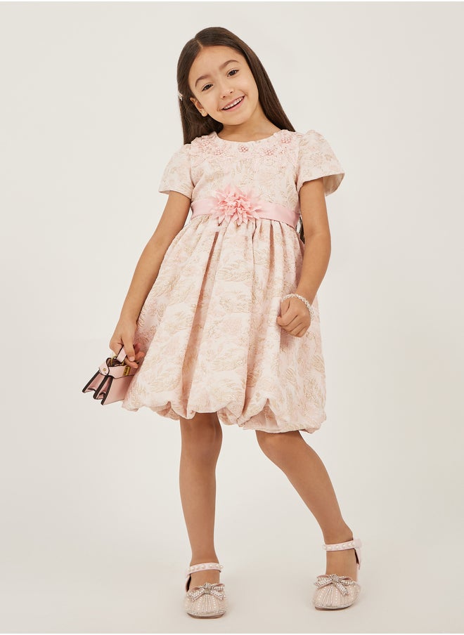 Styli Styli Embellished Puff Sleeve A-Line Dress  - Image 1