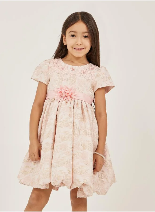 ستايلي Styli Embellished Puff Sleeve A-Line Dress