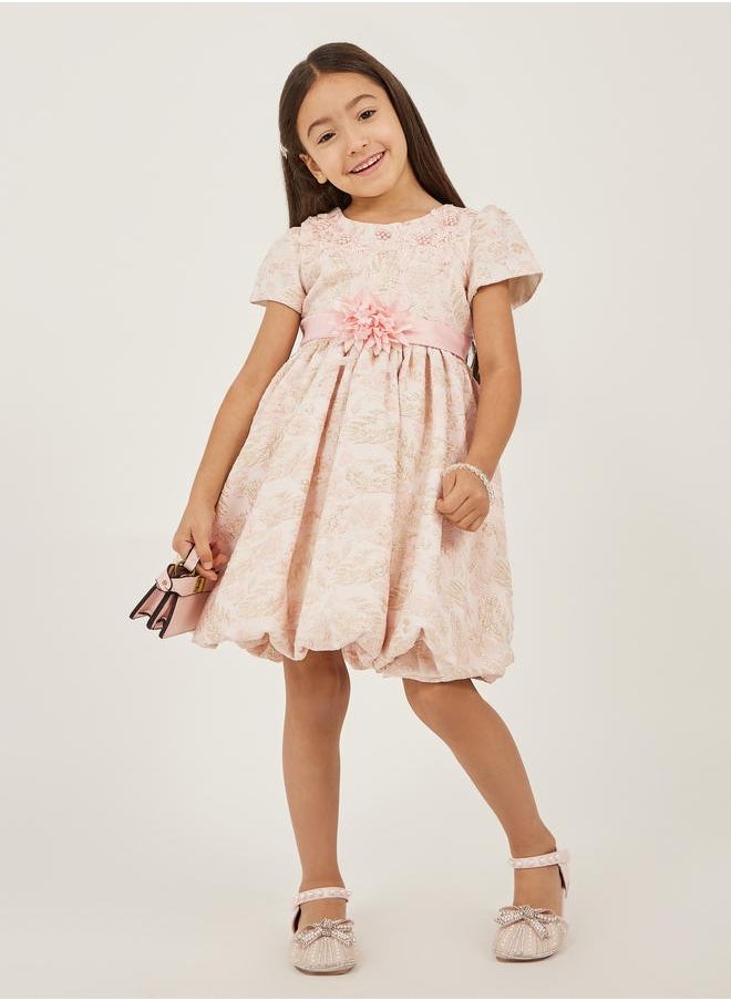 Styli Styli Embellished Puff Sleeve A-Line Dress  - Image 1