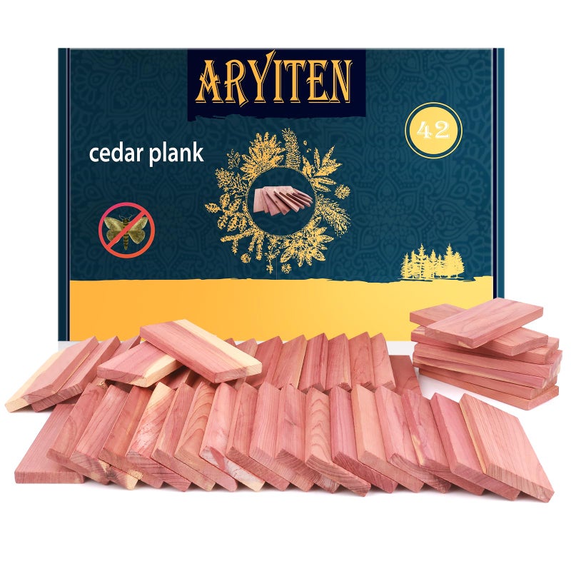 Aryiten Cedar Blocks for Clothes Storage 42 Pack Planks  Aromatic Scent Cedars Wood Planks for Closets and Drawers Freshener