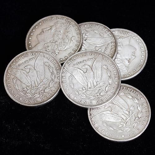 Fogilas 6 Pcs Morgan Dollar (3.8cm Dia) Magic Set Can Be Attracted by Magnets Magic Props Accessories Used in Appearing/Disappearing Coin Magic Performance - Image 3