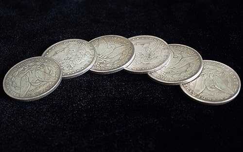 Fogilas 6 Pcs Morgan Dollar (3.8cm Dia) Magic Set Can Be Attracted by Magnets Magic Props Accessories Used in Appearing/Disappearing Coin Magic Performance - Image 2