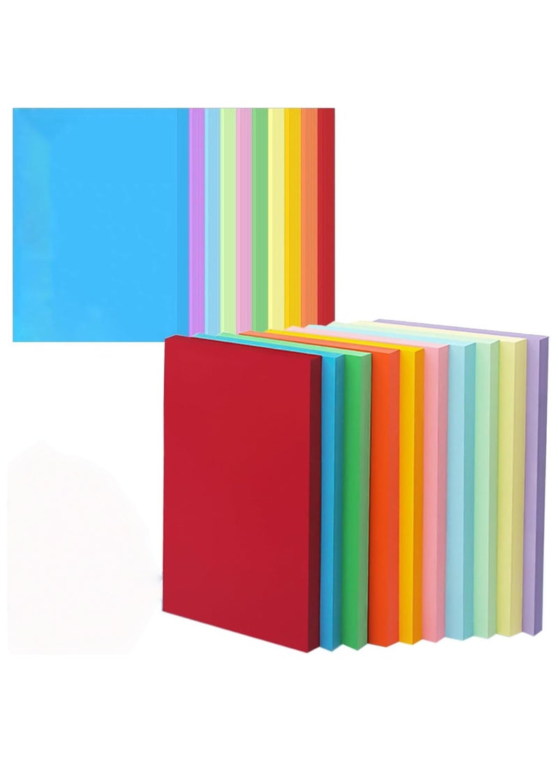 بيوينتي حزمة أوراق ملونة متعددة A4 - 100 ورقة | 10 ألوان مختلفة (كل لون 10 ورقات) - مجموعة أوراق متنوعة - Image 1