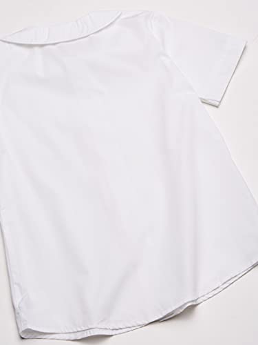 Classroom School Uniforms girls Short Sleeve Peter Pan Blouse,White,Medium - Image 4