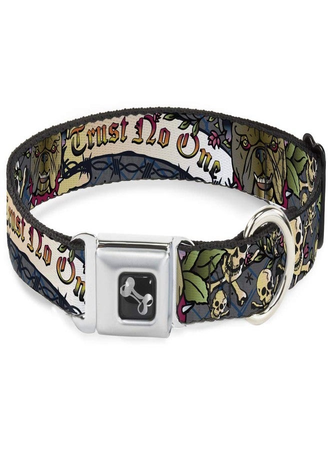 Buckle Down Buckle-Down Dog Collar Seatbelt Buckle Trust No One Gray, 1" Wide - Fits 11-17" Neck - Medium (DC-W32003-M) - Image 1