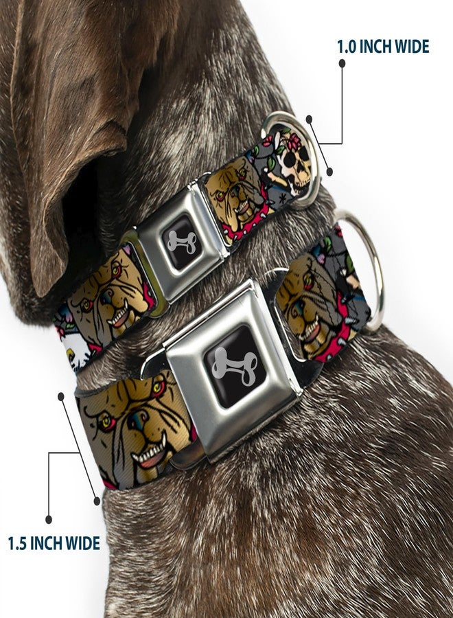 Buckle Down Buckle-Down Dog Collar Seatbelt Buckle Trust No One Gray, 1" Wide - Fits 11-17" Neck - Medium (DC-W32003-M) - Image 2