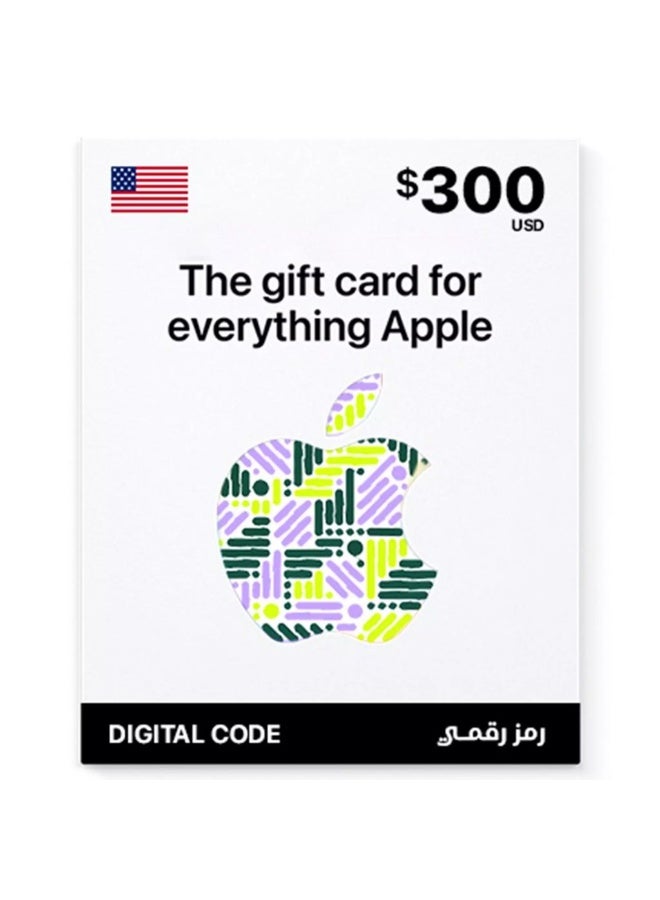 Apple Gift Card US $300 Digital Code | Apple Account Credit for App Store & Digital Purchases