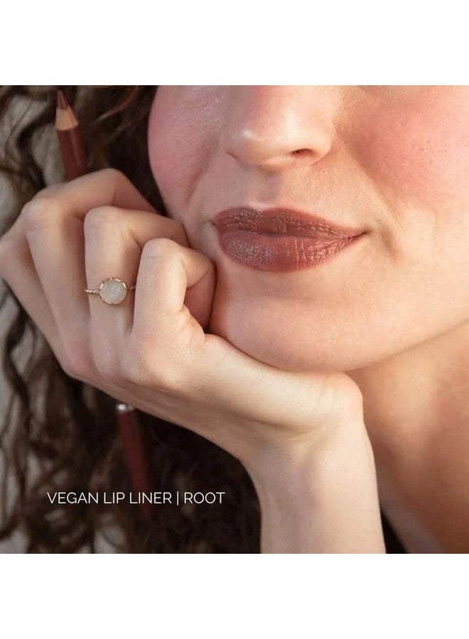 FITGLOW Beauty Natural Lip Liner Pencil With Blending Brush ; Vegan Woman Owned Clean Beauty (Root) - Image 3