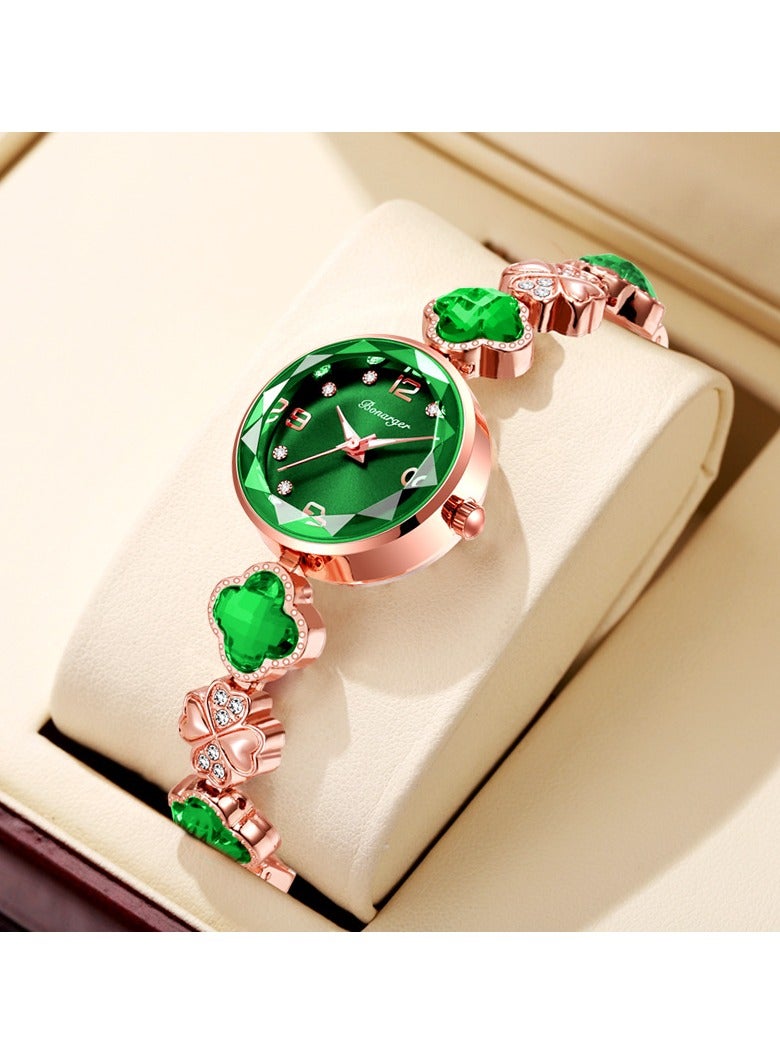 BONARGER Women's Watch Bracelet Female Fashion Waterproof Quartz Watch Green - Image 1