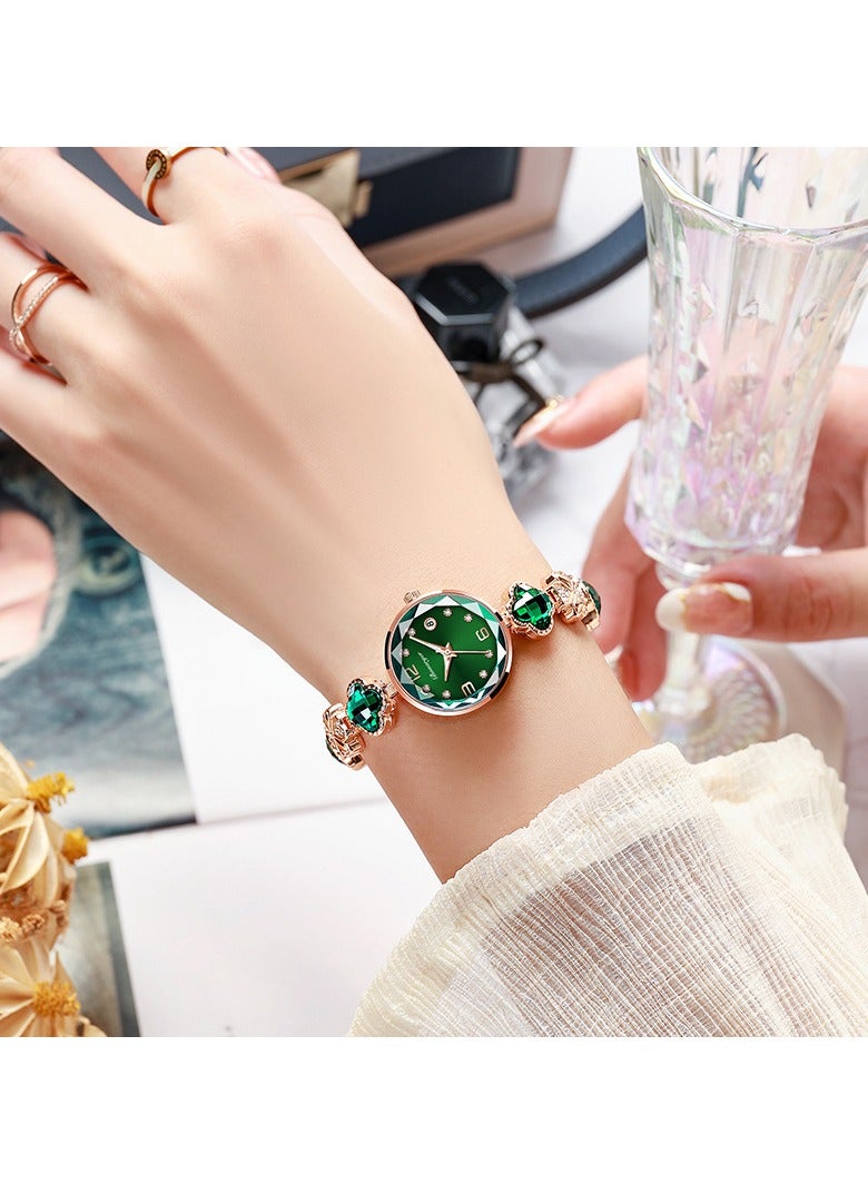 BONARGER Women's Watch Bracelet Female Fashion Waterproof Quartz Watch Green - Image 2