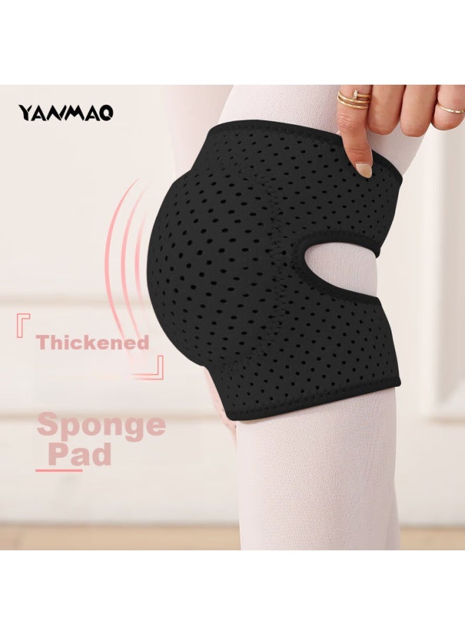 Yanmao Dance Knee Pads For Adults And Children, Thick Foam Anti-fall Knee Protectors For Girls, For Kneeling And Dancing, 1 Pair - Image 1