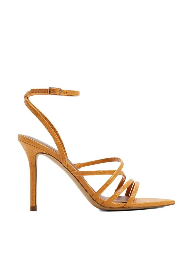 Solania Ladies Yellow Heeled Sandals