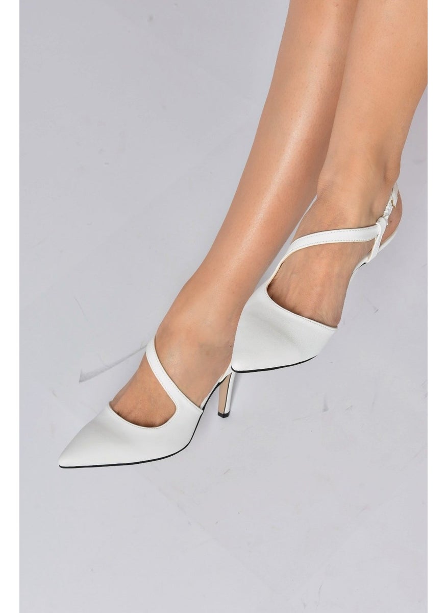 Fox Shoes - White Pointed Toe Women's Heeled Shoes K404910809 - Image 1