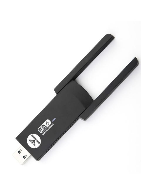 1800Mbps Wi-Fi 6 USB 3.0 Adapter - 802.11ax, Dual Band, Built-in FEM (PA+LNA), 2.4G/5G Wireless Network Adapter for PC Desktop, MU-MIMO WiFi Dongle, 2x High Gain Dual Band Antenna - AIR-WA1800AX