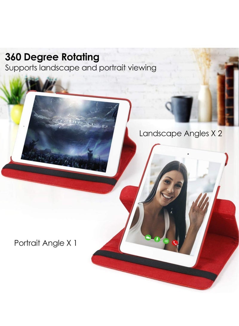 Raxoom Rotating Case for Samsung Galaxy Tab A 8.0 2019 Without S Pen Model (SM-T290 Wi-Fi, SM-T295 LTE), Premium PU Leather 360 Degree Stand Cover with Auto Wake/Sleep Function(Red) - Image 5