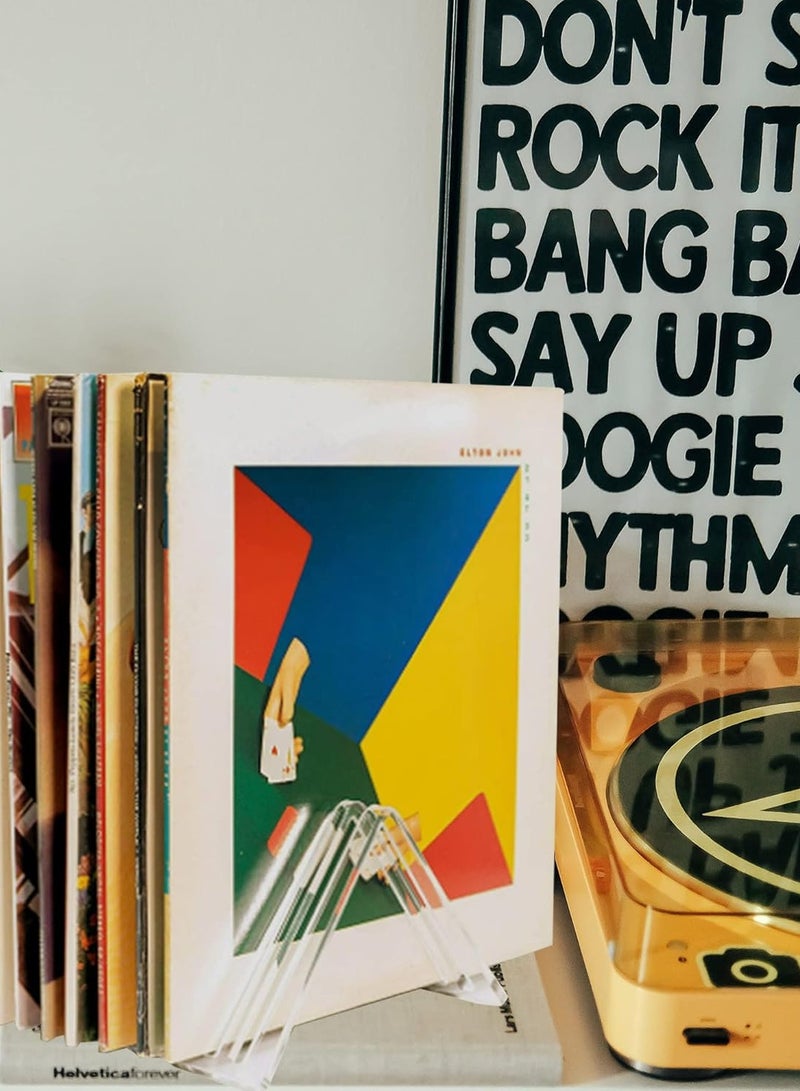 TPGP 2 Pack Clear Vinyl Record Storage Holder, 12 Slot Acrylic Vinyl Record Stand Display for Desktop Album Storage, Office & Home - Image 5