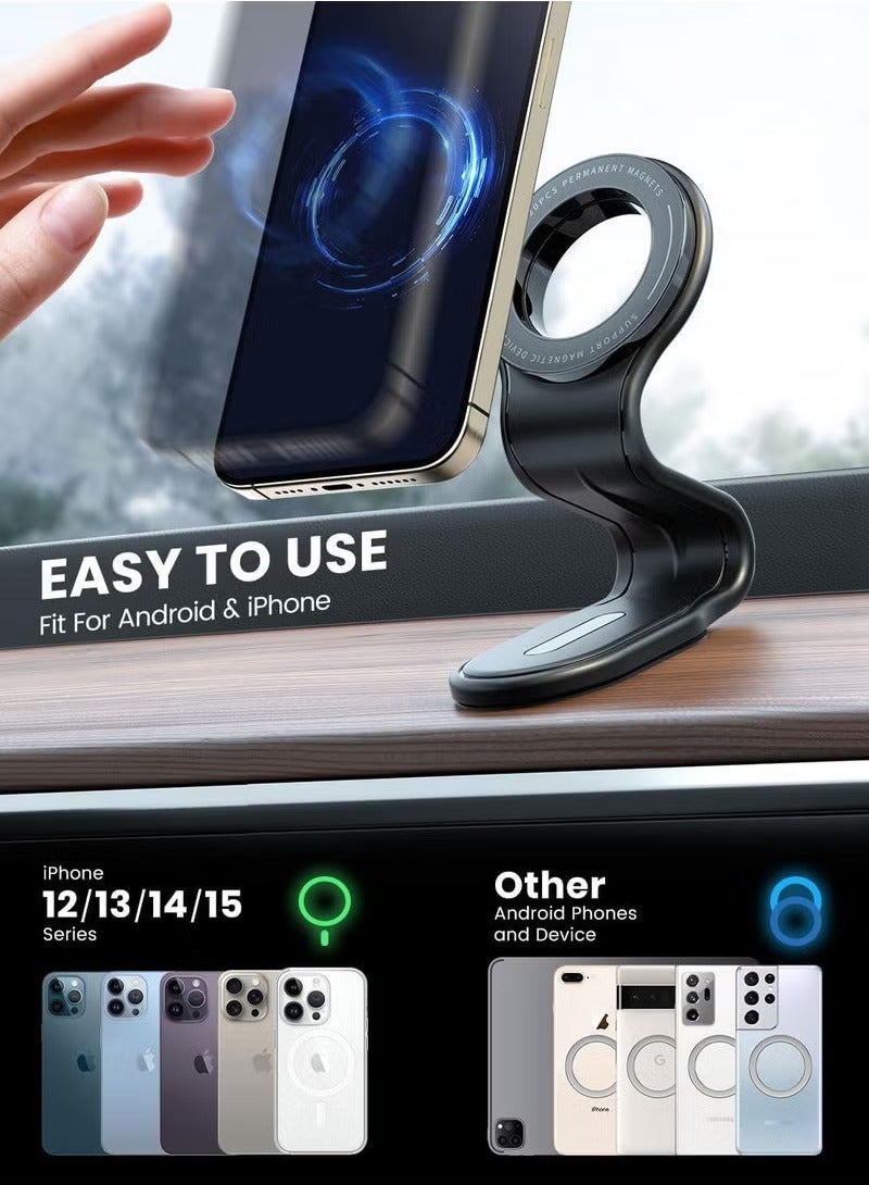 MIGOFAST Detachable Phone Car Mount for Magsafe and Strong Magnets Hands Free iPhone Car Holder Mount Automobile Dashboard Car Phone Holder for iPhone 15 14 13 12 Pro Plus Max - Image 2