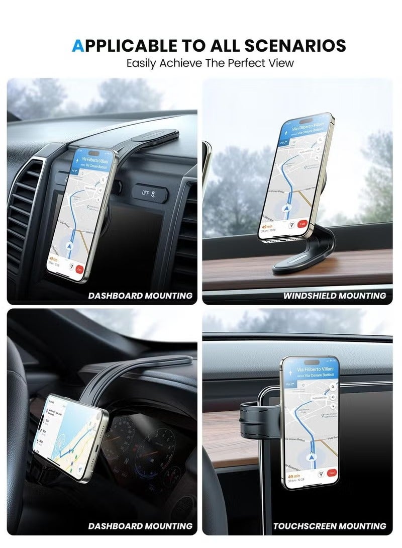 MIGOFAST Detachable Phone Car Mount for Magsafe and Strong Magnets Hands Free iPhone Car Holder Mount Automobile Dashboard Car Phone Holder for iPhone 15 14 13 12 Pro Plus Max - Image 3