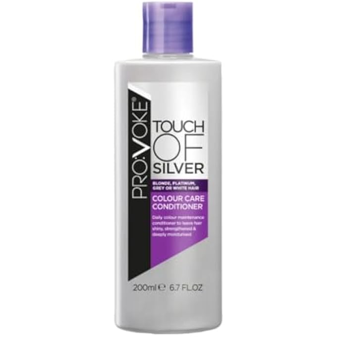 Provoke TOUCH OF SILVER COLOUR CARE CONDITIONER 200 ML, KEEP COLOURED HAIR DEEPLY MOISTURISED SILKY AND SMOOTH, HELPS ELIMINATE BRASSY AND YELLOW TONES, CORRECTING PIGMENTS TO KEEP THAT SALON COLOUR - Image 1