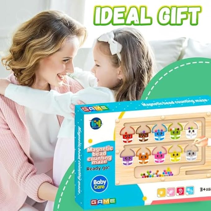 MONTESSORI COLOR & NUMBER MAZE WOODEN PUZZLE BOARD WITH MAGNETIC PEN LEARNING & COUNTING TOY FOR TODDLERS FINE MOTOR SKILL GAME FOR KIDS AGES 3 4 5 BOYS & GIRLS - Image 4