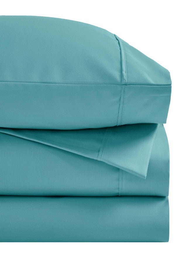 Superior 1400-1500 Thread Count Cotton Rich Sheet Set, Heavy Daily Bedding, Modern Decor, Includes 1 Elastic Deep Pocket Fitted Bedsheet, 1 Flat Sheet, 2 Pillowcases, King Size, Teal - Image 1