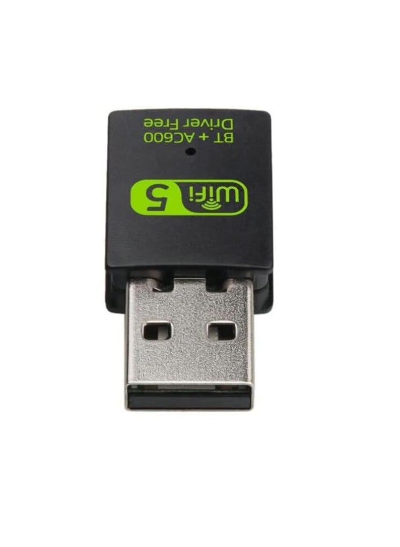 USB WiFi Bluetooth Adapter, 600Mbps Dual Band 2.4/5Ghz Wireless Network External Receiver, Mini WiFi Dongle for PC/Laptop/Desktop - Image 2